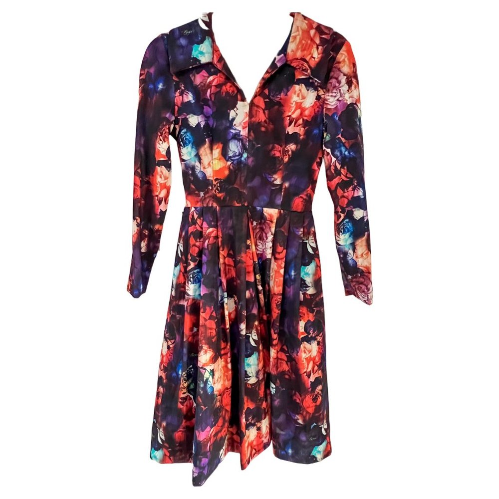Sharrone Vintage Fit and Flare Floral Dress Sz 0
